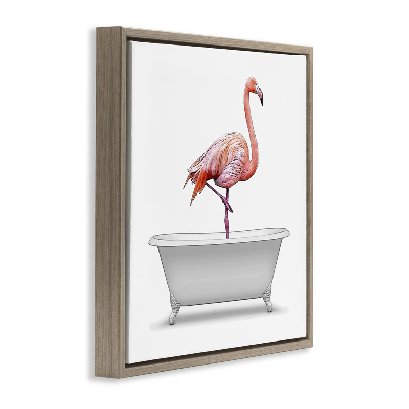 Baignoire antique debout Flamingo, Cadre flottant orme Montalcino, H 25 po x l 25 po