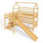 Lit simple superposé en forme de maison avec glissière et escalier de rangement-26824924-26824925