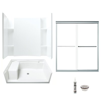 60"" W x 74.75"" H Frameless Rectangle Sliding Tub & Shower Kit with Towel Bar and Base Included -  Sterling by Kohler, 7116-5475SC-B-0