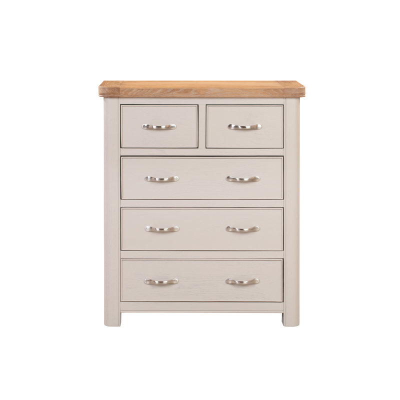 Comfrey 85cm W 5 - Drawer Chest of Drawers, Grey