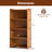 4-Tier Bamboo Bookshelf w/Doors See-through Acrylic Doors Freestanding Bookcase-367919691