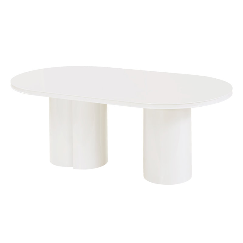 Colbi Lacquer Oval Dining Table, White