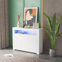 Marialice Lacquer and Leatherette Mini Bar Orren Ellis Color: White