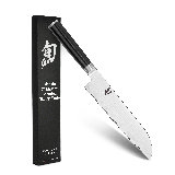 Shun Classic 7" Master Serrated Utility Knife, Handcrafted Japanese Knife, VG-MAX Core with Damascus Stainless Steel Cladding, Pakkawood Handle, Precision and Sharpness for Professional and Home Chefs