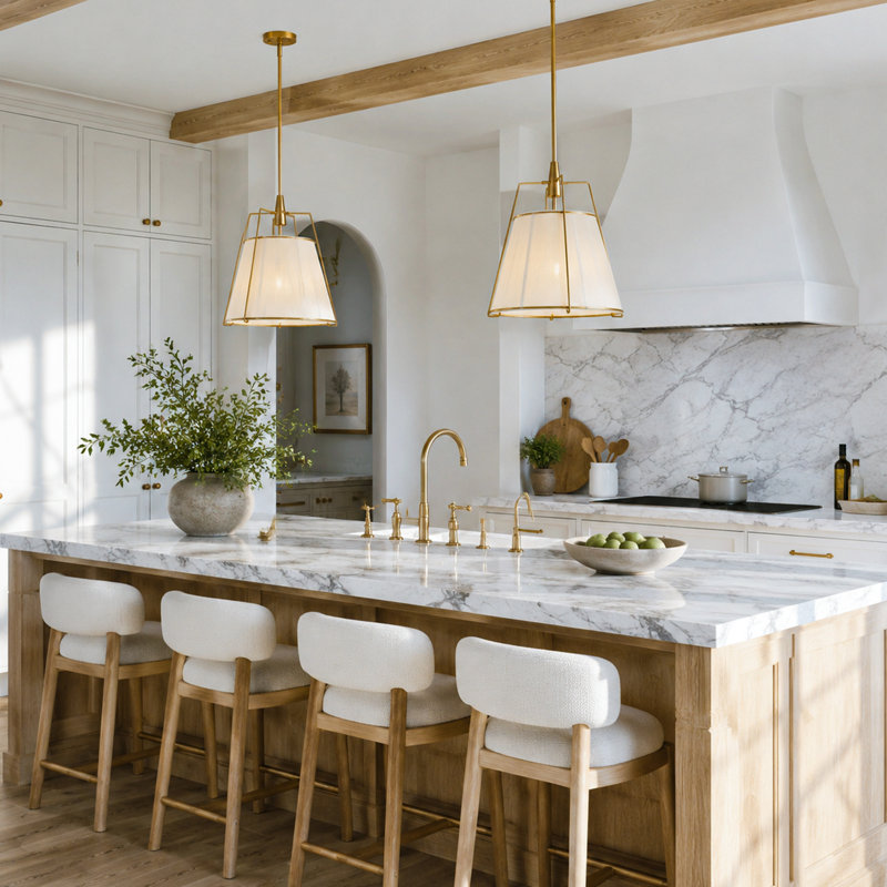 4-Light Beige Woven Cotton Thread Chandelier