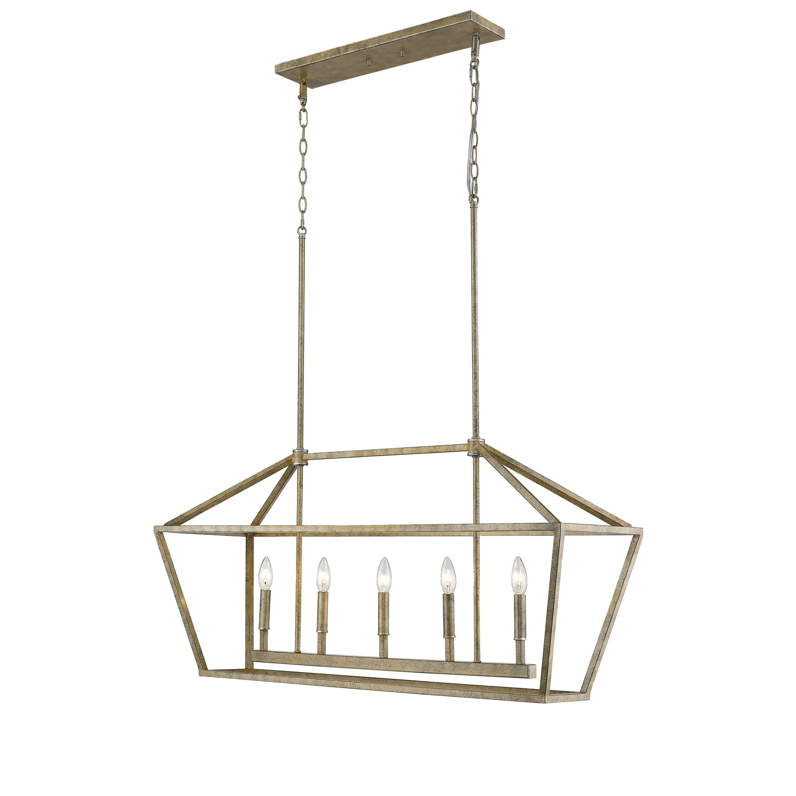 Glenhaven 5 Light Dimmable Pendant, Vintage  Gold