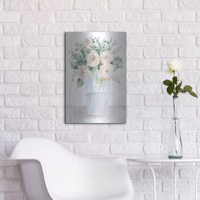  «Sweet Sophistication Floral 2» par Cindy Jacobs, art mural en métal, 16 po x 24 po