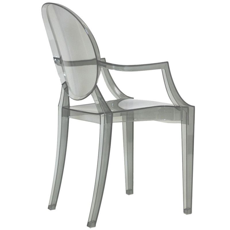  King Louis Back Stacking Side Chair, Smoke, 2