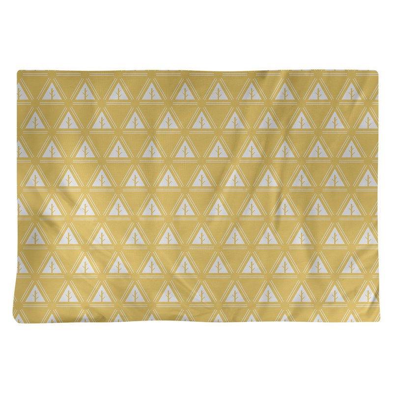 Récapitulatif de coton 18" classique à arbre minimaliste Barbra, Jaune / Blanc, Coton
