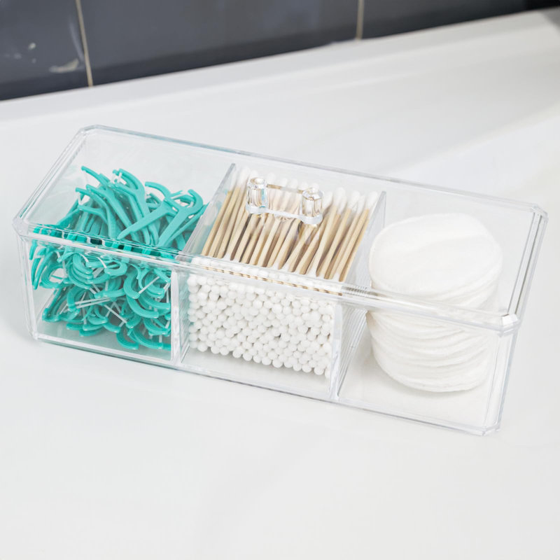Waterproof Transparent Small Plastic Storage Box With 3 Compartments And Lid