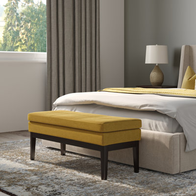 Carlson Mid-Century Ottoman Bench with Upholstered Seat by Simpli Home