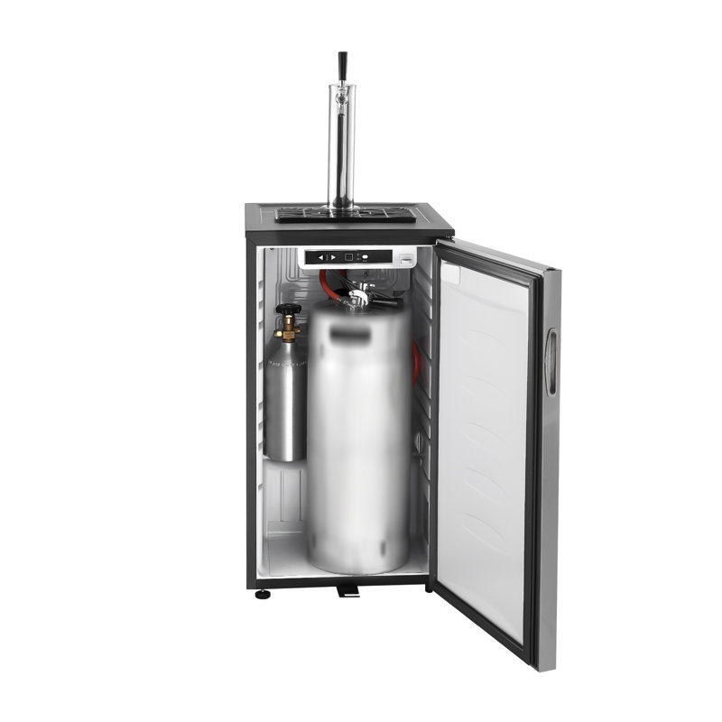 Tireuse à bière pression commerciale à un robinet pour système D, réfrigérateur avec étagères, capacité d'un fût de 1/6, bouteille de CO2 de 1,1 kg, 92 L