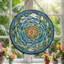 Panneau de vitrail en forme de spirale poisson H 12 po-643985238