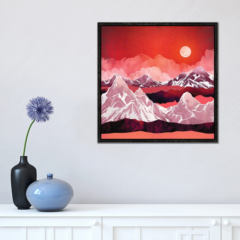 Scarlet Glow - Print on Canvas, Black Framed, 45.72 cm H x 45.72 cm W