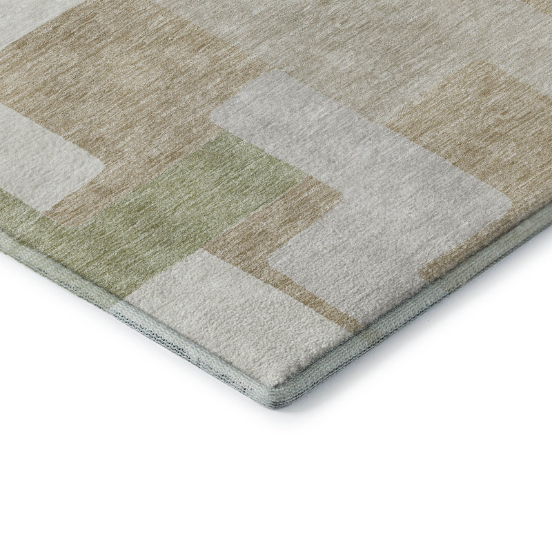 Premium Machine Washable Prisco Beige Rug, Rectangle 10' x 14'