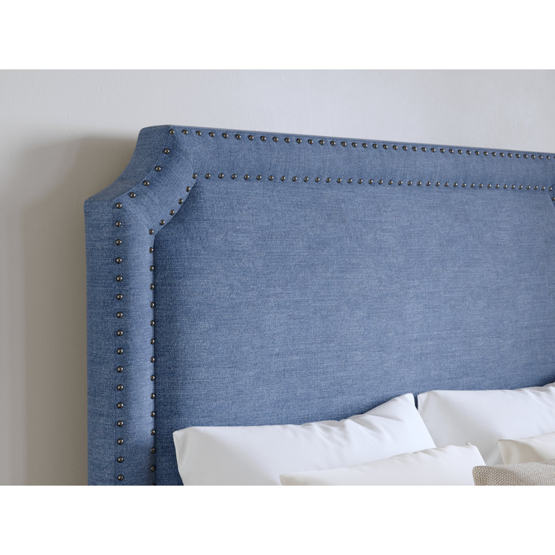 Roeder Upholstered Headboard, Blue, Full