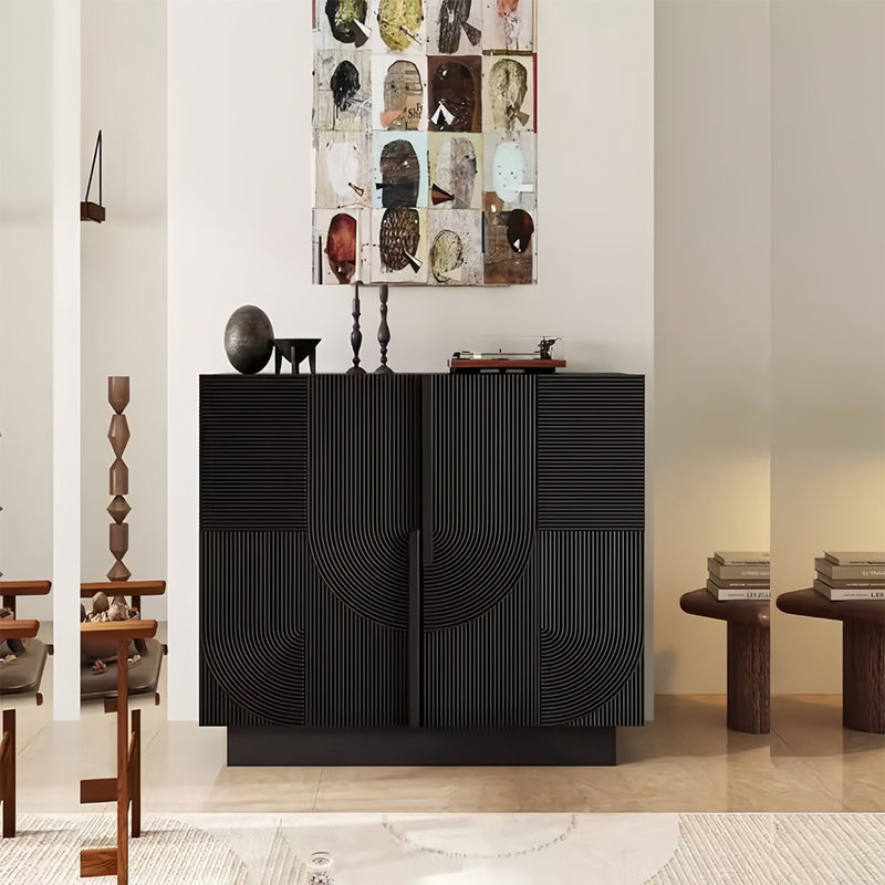 Buffet de rangement simple et moderne, Noir