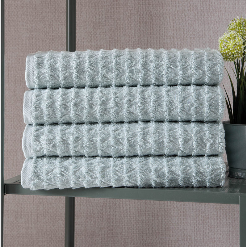 Spotts Midweight Jacquard Bath Towel, Evening Blue