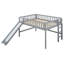 Lit mezzanine simple double pleine grandeur avec échelle d'accès et glissade ludique, gris-1708764100