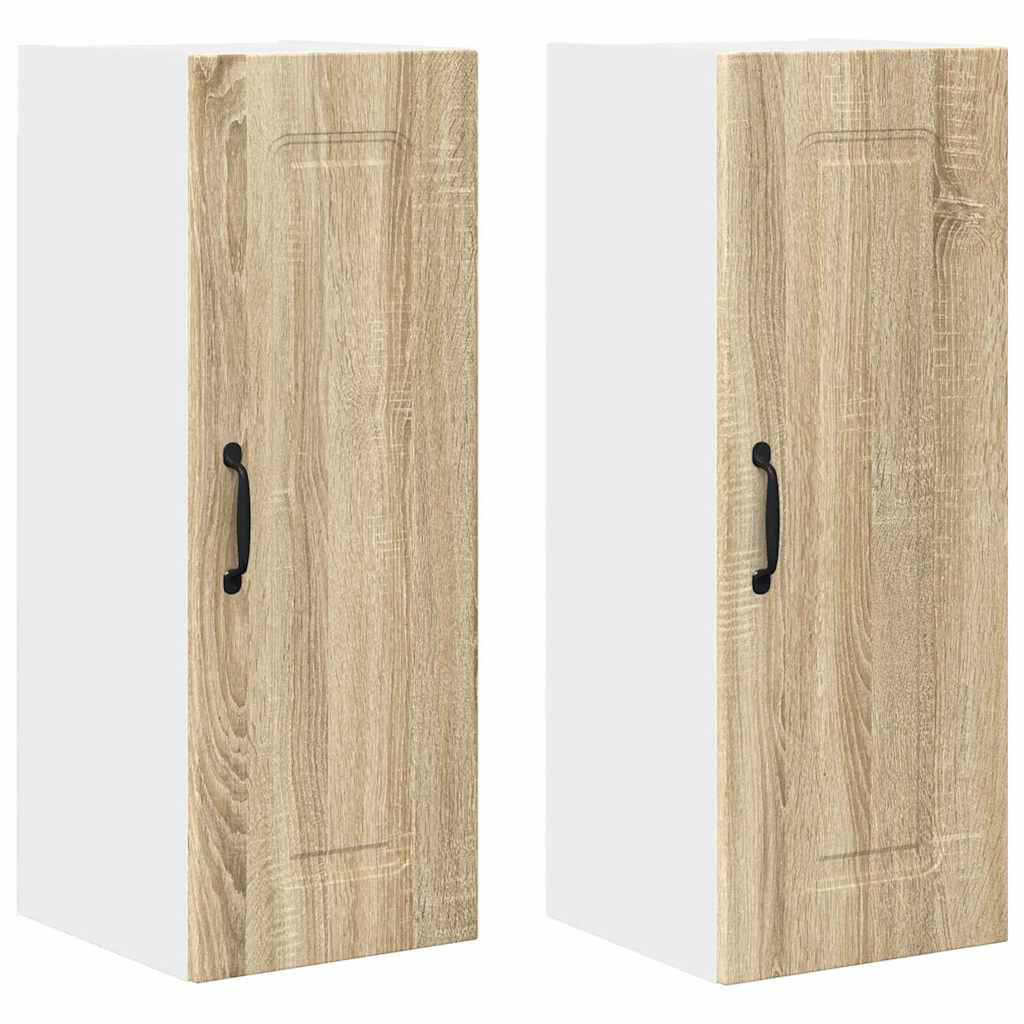 Vidaxl Kitchen Wall Cabinet With Shelf 2 Pcs Black 30 X 31 X 80 Cm