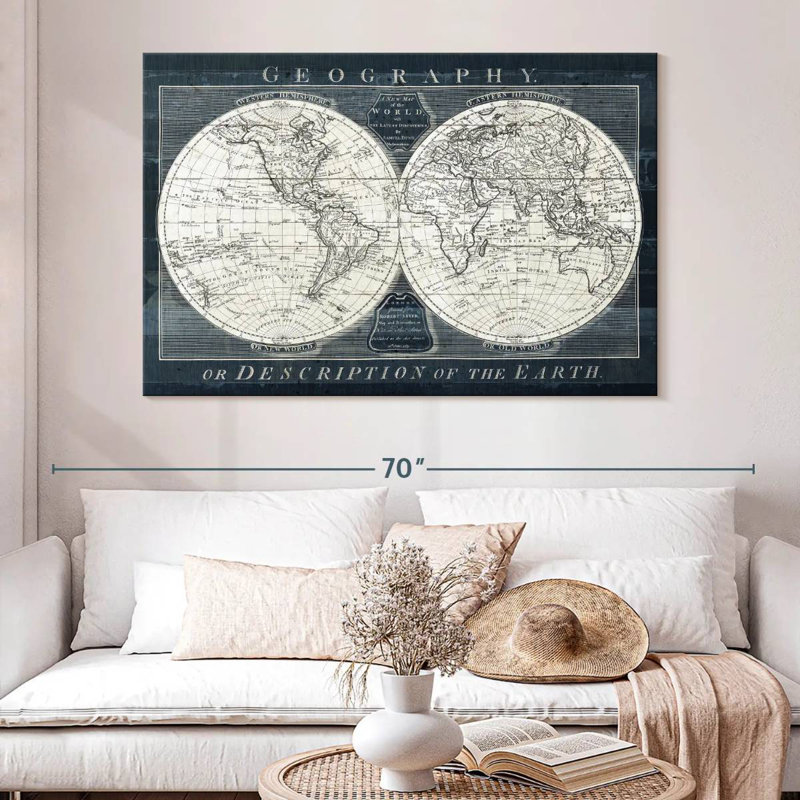 Globe terrestre du vieux monde Aliaz I, H 34 po x l 51 po