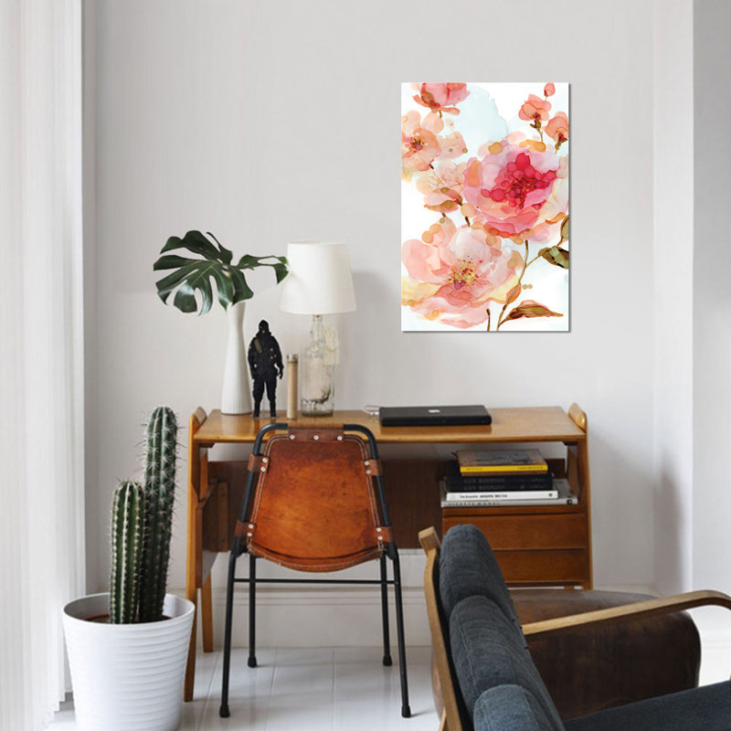«Vivid Roses», reproduction sur toile, H 40 po x l 26 po x P 1,5 po, Pas de tapis, Toile tendue