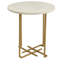 Table de bout en marbre avec pieds croisés