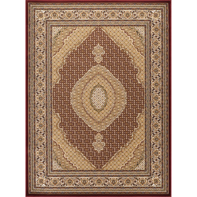 2 Ft. 7 In. X 9 10 In., Red, Victorian, Ornate, Machine - Made, Runner Rug, Medallion Pattern, Polypropylene, Stain , Classic, Formal Gatherings