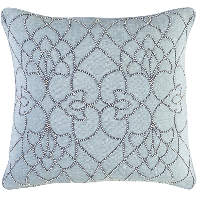 Dotted Pirouette Linen Pillow Cover, Pillow Cover Only - No Insert, 22" x 22", Blush