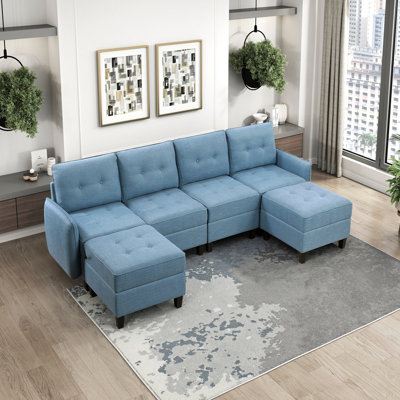 Canapé modulaire de confort moderne en bois massif avec rangement caché Living Room Furniture
