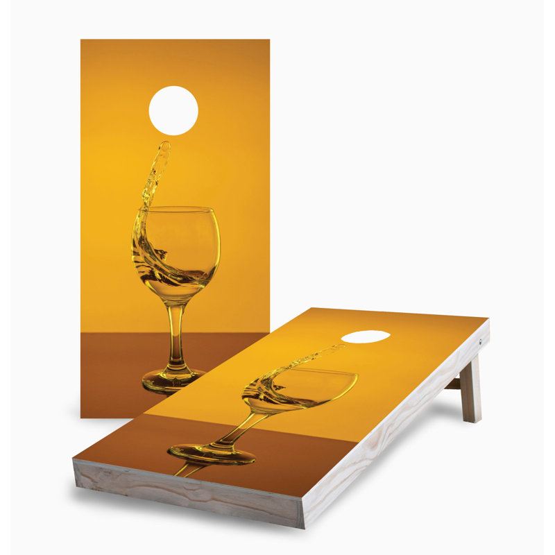 Ensemble de planches cornhole White Wine Splash 2 x 4 | Comprend (2) planches (8) sacs et accessoires optionnels