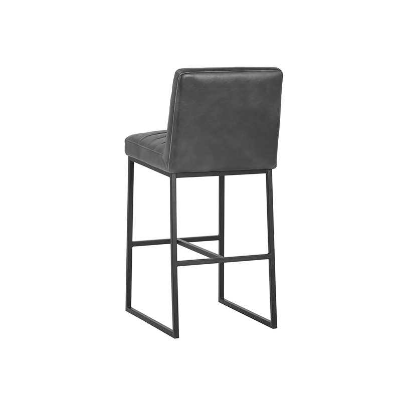 Spyros Upholstered Bar Stool, Gray, Counter Stool (26" Seat Height)