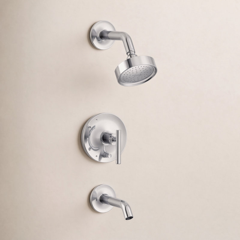 Purist Pressure-Balancing Thermostatic Tub and Shower Faucet, Vibrant Polished Nickel, Lever Handle, 2.5 GPM