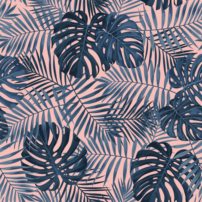 Tropical Seamless With Green Palm Leaf Background. by Marhero - Wrapped Canvas Painting, 91cm H x 91cm W x 3.8cm D