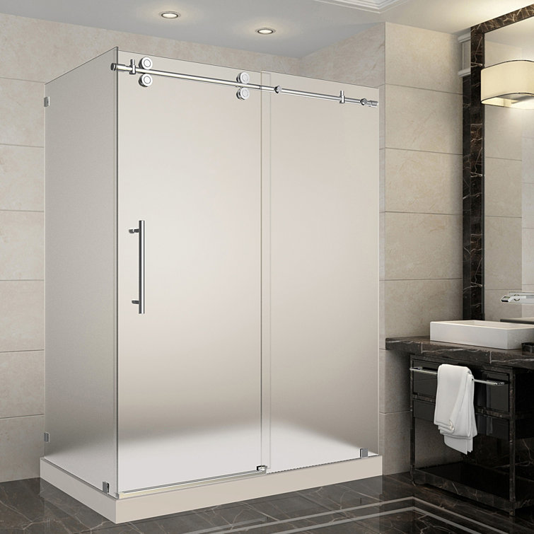 Langham 60" x 77.5" Rectangle Sliding Shower enclosure with Base Included