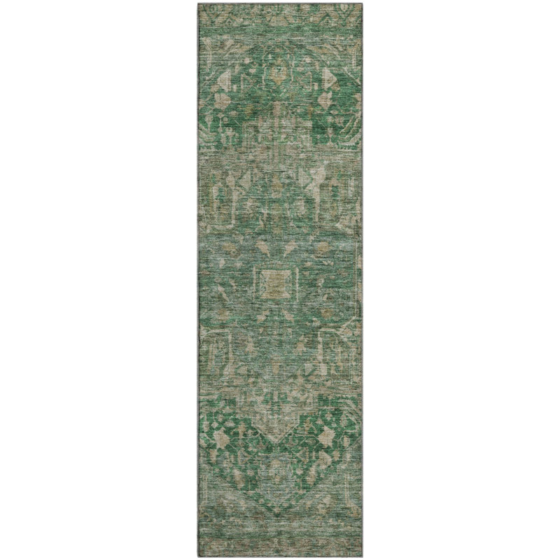 Premium Machine Washable Larock AMF1240 Medallion Rug, Runner 2'3" x 7'6"