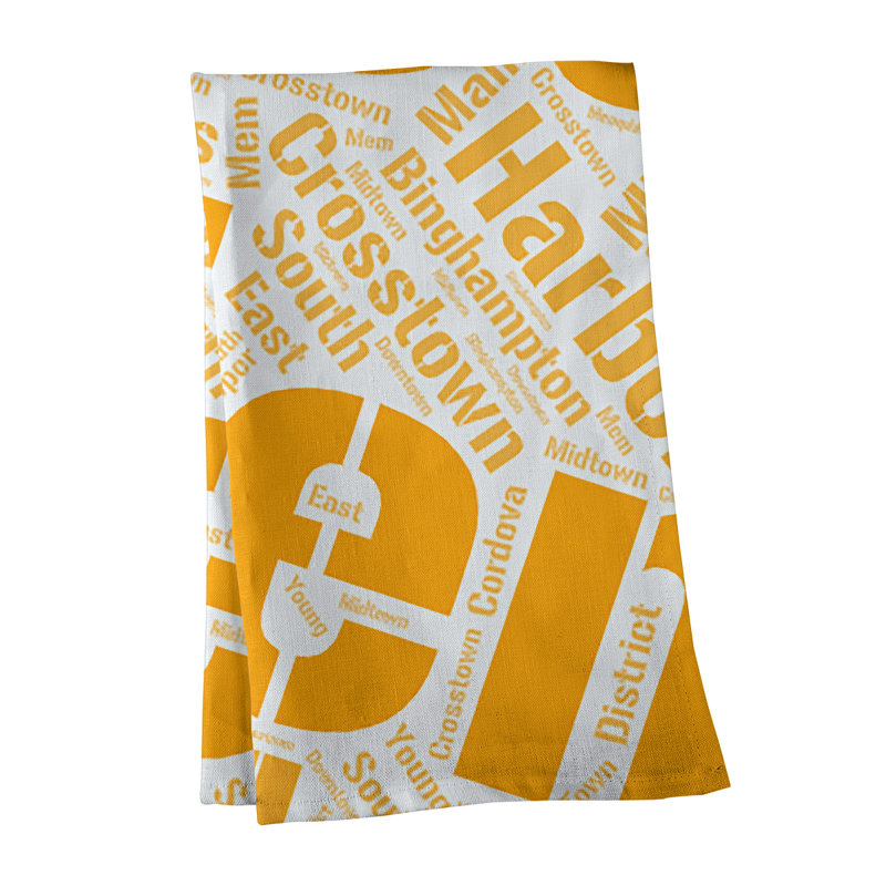 Cotton Tea Towel Kitchen Towel, Cyan, Memphis