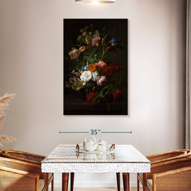 Harnek fleurs dans un vase en verre avec cricket dans une niche, H 24 po x l 16 po