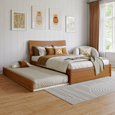 Harlowe Wood Platform Bed with Trundle