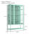 67.25'' Tall Iron Display Cabinet With Glass Door And LED Lights Steel Curio Cabinet For Collectibles Figures Trophies 3-Sided Glass Display Case For Home Office Study Room Stores Playroom - Cyan-124664355