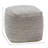 Seneca 16" Handwoven Textured Poly Yarn Pouf, Ivory/Beige