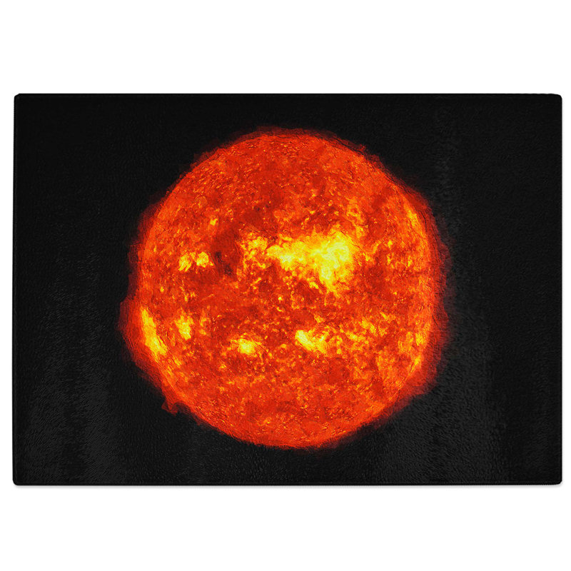 Tempered Glass The Face of the Sun Chopping Board, 39 cm W x 28.5 cm L