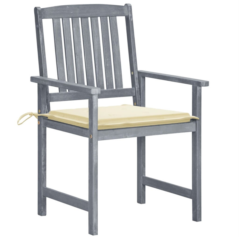 Chaise de patio avec coussins Ariyeh, Gris, Crème