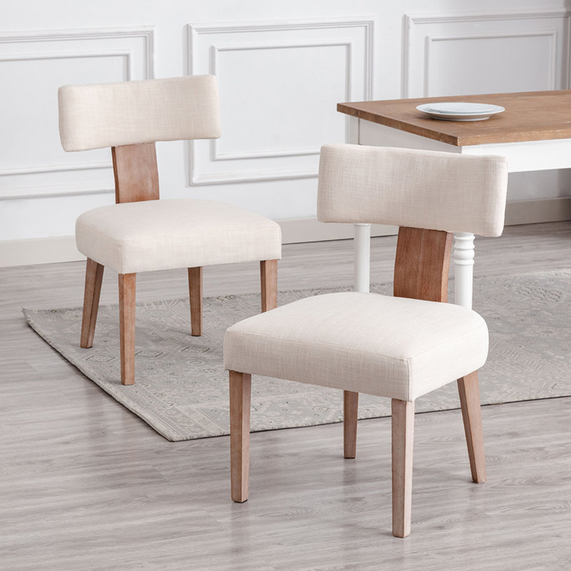 Femke 50cm H Linen Upholstered Side Chair in Beige, Beige