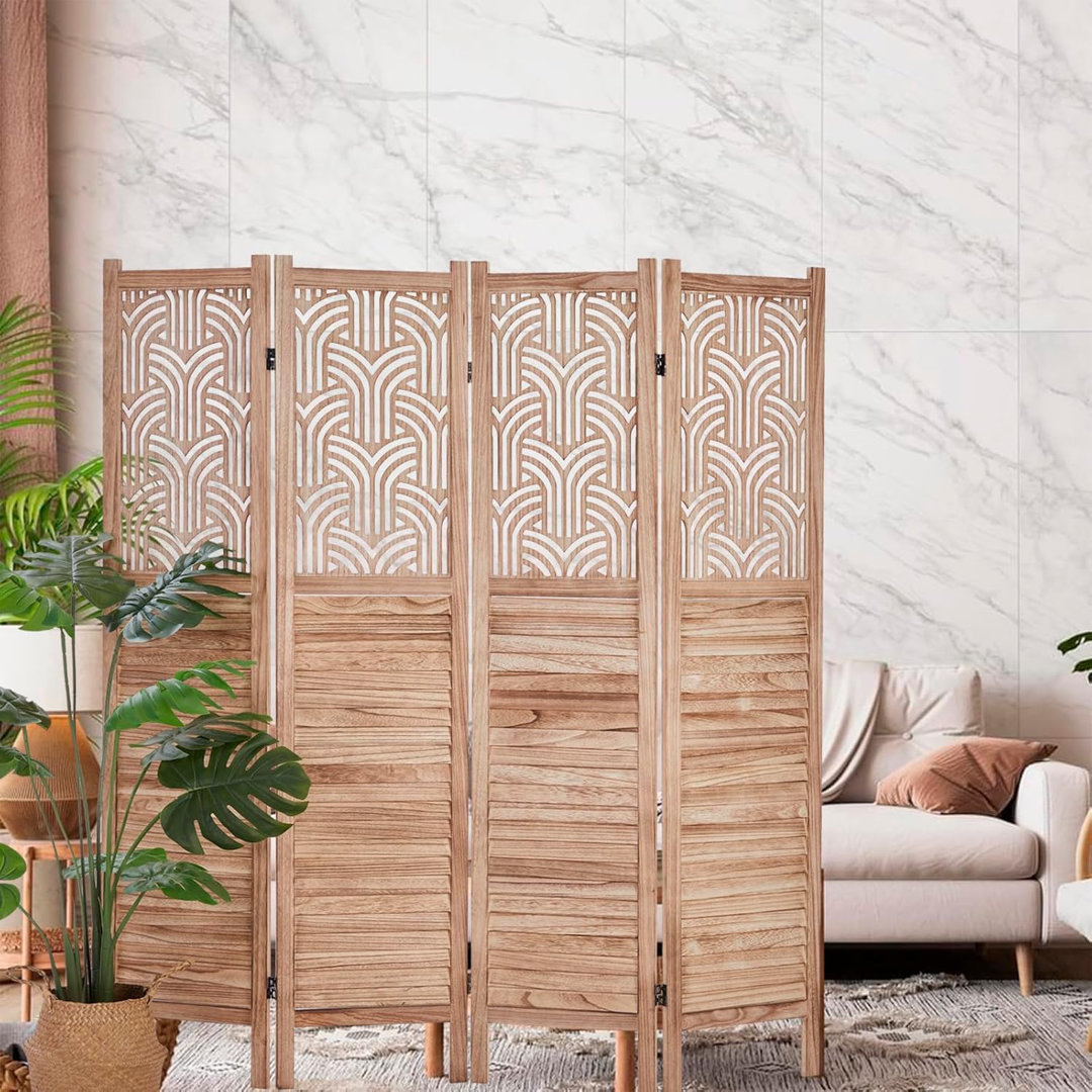 4 Panels Room Divider , 67 Inch - Folding Room Divider, Freestanding Wooden Privacy Screens, Room Separation, Folding Privacy Screens For Home Office