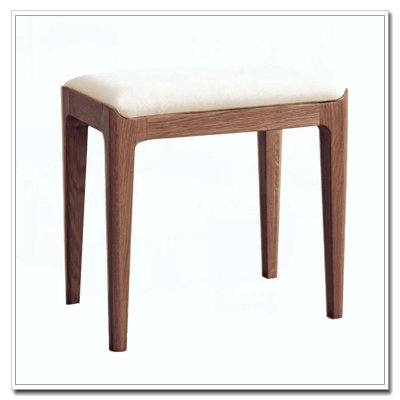 Tabouret de coiffeuse en bois massif de chêne rouge