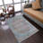 Beier Machine Made Polyester Area Rugs - Beige Blue Color, Oriental Design, Low Pile Machine Made Area Rugs for Living Room, Bed Room-1036313852