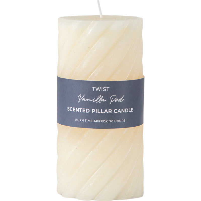 Vanilla Pillar Scented Pillar Candle, 20" x 7.50", Amber