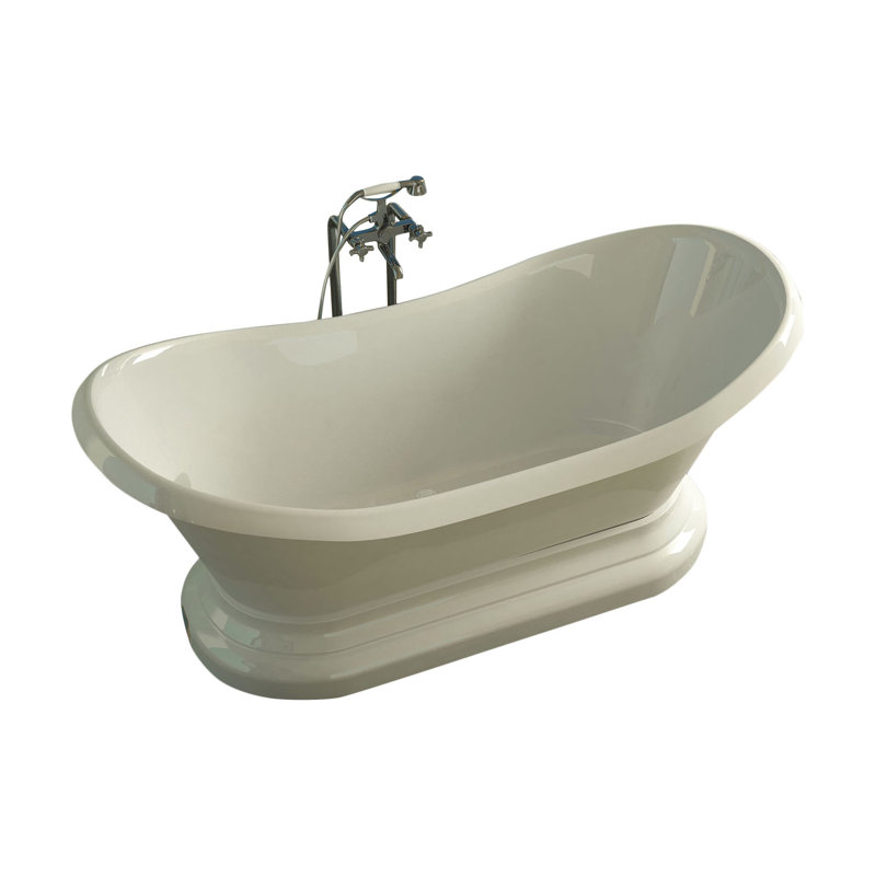 70.75'' x 32.75'' Freestanding Soaking Acrylic Bathtub