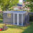 8X12 Ft Storage Shed Outdoor, XL Heavy-Duty Steel Building With Window – Features Hinged Gray Doors & 4 Air Vents-121341829